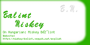 balint miskey business card